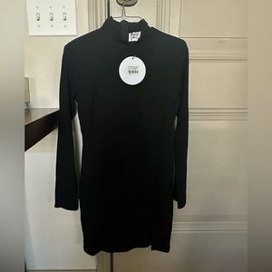 High Neck Black Mini Dress